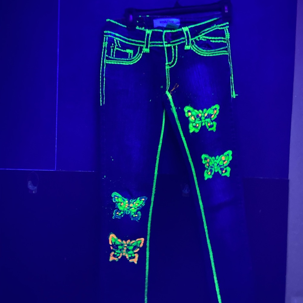 HYDRAULIC SKINNY GLOW-IN-THE-DARK DESIGNED JEANS